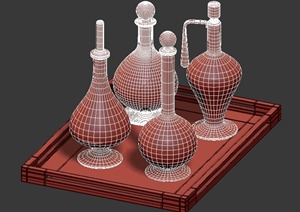 室内玻璃酒瓶设计3DMAX模型