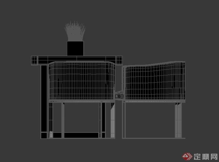 室内四人餐桌椅设计3DMAX模型(3)