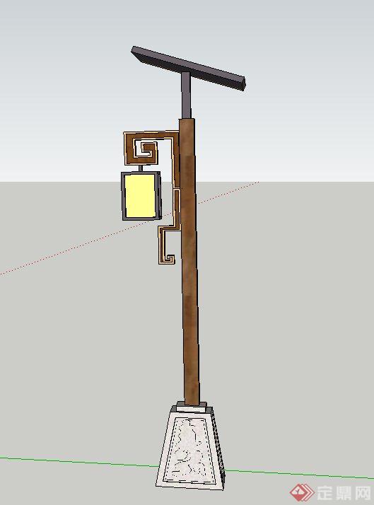 两盏中式路灯设计SU模型(3)