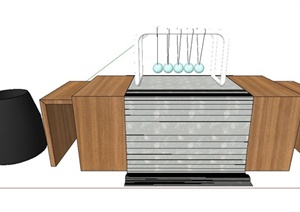 现代室内边柜与摆件设计SU(草图大师)模型