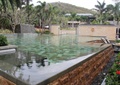水池,水池景观,卵石铺装,景墙,喷泉水池