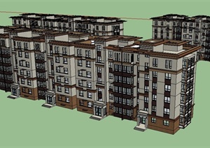 现代多层住宅cad施工图与SU(草图大师)模型