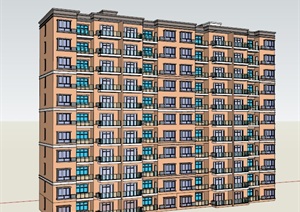 现代小高层住宅楼建筑方案图及SU(草图大师)模型
