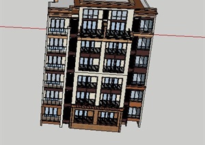 两栋现代住宅建筑设计SU(草图大师)模型