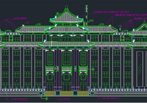 古典中式五层办公楼建筑设计CAD详图