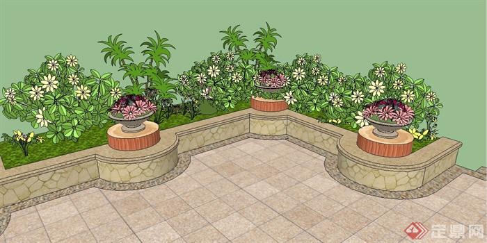 某现代花园小场景设计su模型(2)