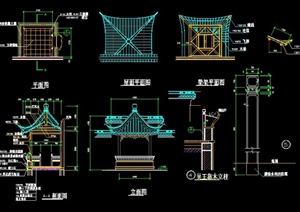 古典中式半亭设计施工图