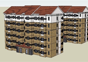 某现代两栋居住建筑设计SU(草图大师)模型