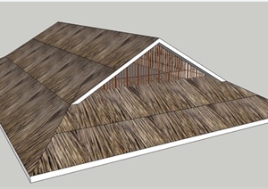 某古典中式歇山建筑屋顶设计SU(草图大师)模型