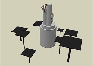 现代园林景观节点零碎铁艺小品设计SU(草图大师)模型
