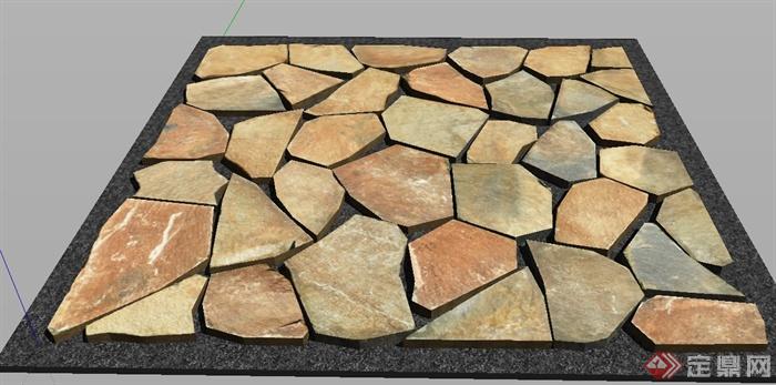 园林景观节点石头设计su模型(4)