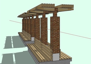 园林景观单脚栏杆设计SU(草图大师)模型