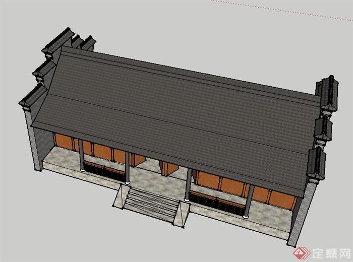 古典中式住宅楼su模型设计(3)
