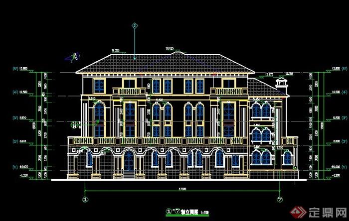 某欧式别墅建筑设计cad施工图