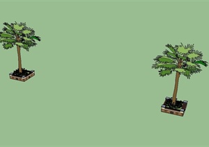 某现代树池及棕榈树设计SU(草图大师)模型