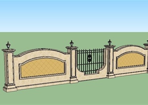 欧式围墙设计SU(草图大师)模型