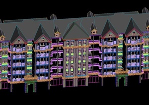 某欧式风格联排多层住宅建筑设计3DMAX模型