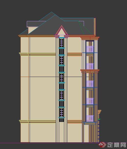某欧式风格联排多层住宅建筑设计3DMAX模型(2)