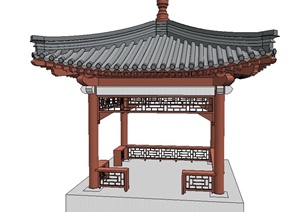 古典中式四角亭SU(草图大师)模型