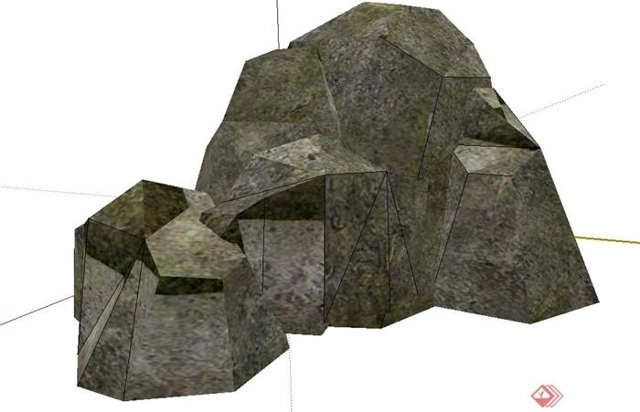 假山石头设计su模型(2)
