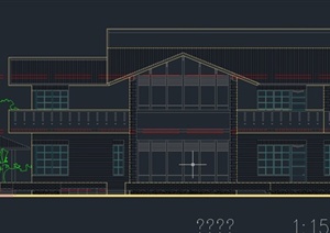 某两层坡屋顶乡村住宅建筑设计CAD施工图