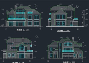 某三层坡屋顶住宅建筑设计CAD施工图