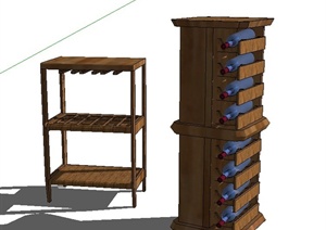 多款室内木质酒柜设计SU(草图大师)模型