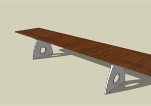 木质长凳设计SU(草图大师)模型