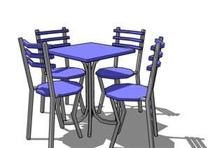 现代桌椅组合设计SU(草图大师)模型