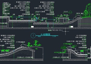 园林景观节点水池驳岸设计CAD施工图