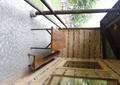 木桌椅,木栏杆,地面铺装,庭院景观