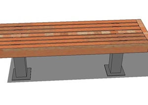 现代秘制条形坐凳设计SU(草图大师)模型