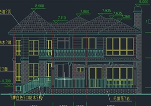 某两层独栋别墅建筑设计CAD施工图