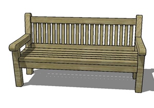 现代木质条形椅子设计SU(草图大师)模型