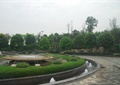 喷泉水池景观,花钵,灌木丛,景观树,地面铺装,住宅景观