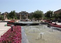 喷泉水池景观,种植池,花卉植物,景观柱,住宅景观