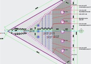三角形跌水池设计CAD施工图