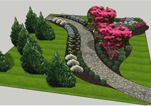 某住宅区小游园景观设计SU(草图大师)模型