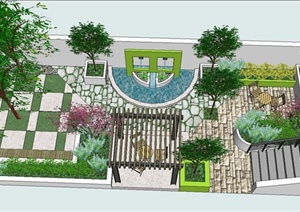 某住宅后花园景观规划设计SU(草图大师)模型