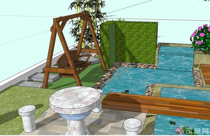 某屋顶花园SU设计模型(2)