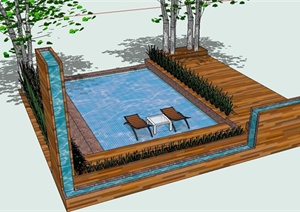 一个简单的屋顶花园设计SU(草图大师)模型