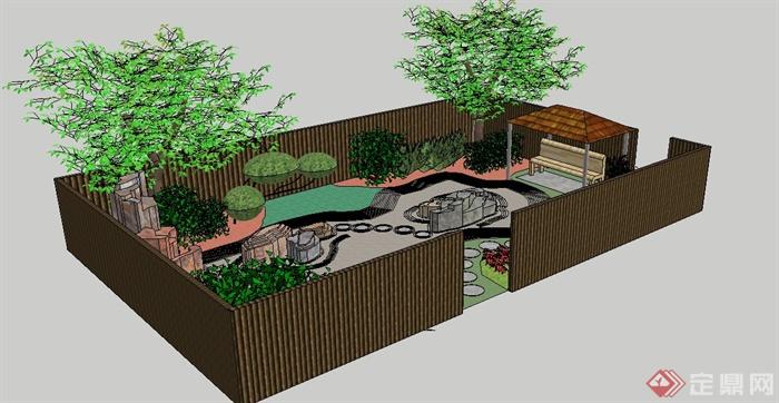 精致屋顶花园su模型设计(2)