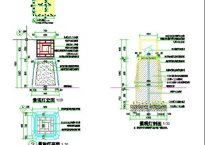 园林景观节点中式庭院灯设计CAD施工图
