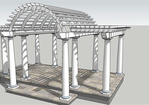 欧式拱形廊架设计SU(草图大师)模型