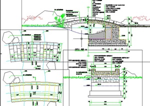 园林景观节点石拱桥设计CAD详图