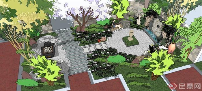 现代庭院花园su模型设计(1)