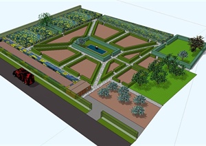 某屋顶花园设计SU(草图大师)模型