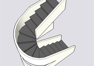 现代建筑节点旋转楼梯设计SU(草图大师)模型