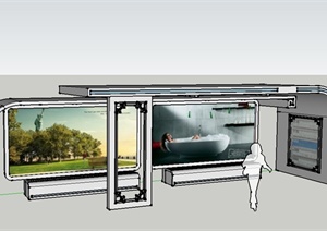 现代风格3个廊架设计SU(草图大师)模型