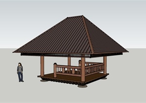 东南亚风情景观凉亭设计SU(草图大师)模型